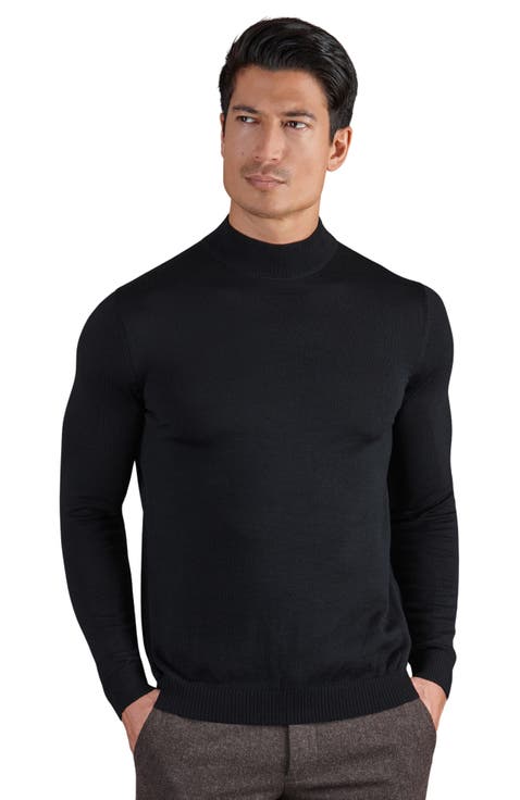 Merino Wool Mock Turtleneck Sweater