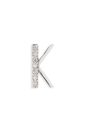Lana 14k Gold Diamond Initial Single Stud Earring In Metallic