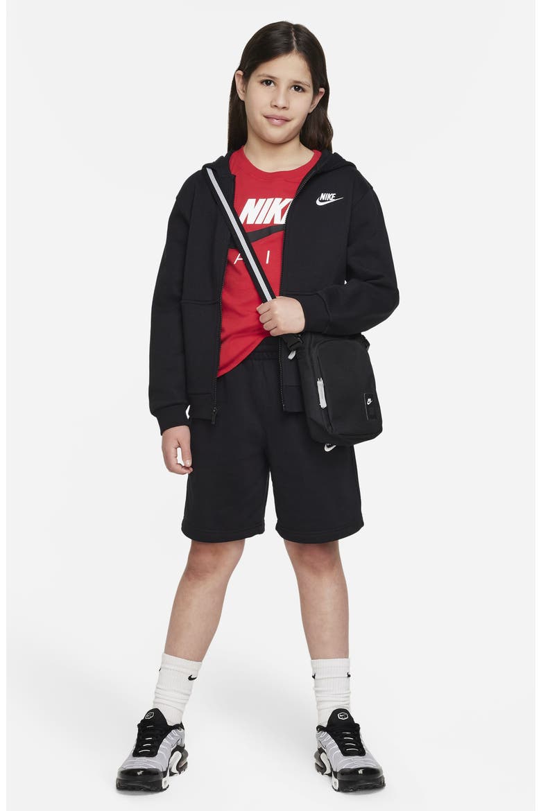 Kids' Sportswear Club Fleece Full-Zip Hoodie, Alternate, color, 010 BLACK/WHITE