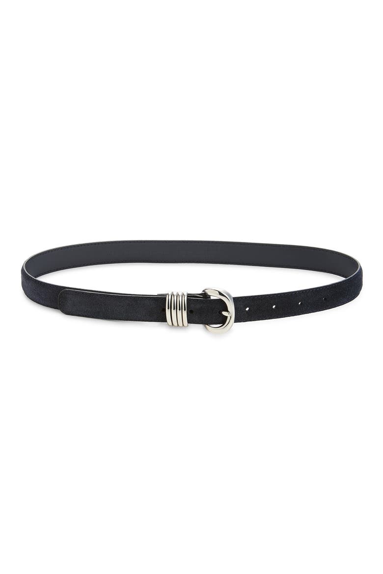 Metal Keeper Suede Belt, Main, color, JUNIPER BERRY