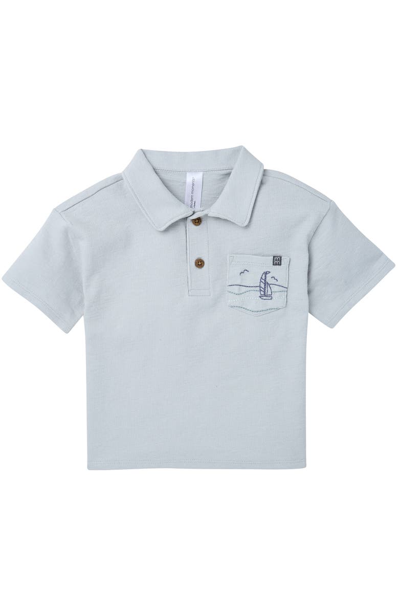 Modern Moments<sup>™</sup> by Gerber Polo Shirt and Shorts Set, Alternate, color, Vapor Blue