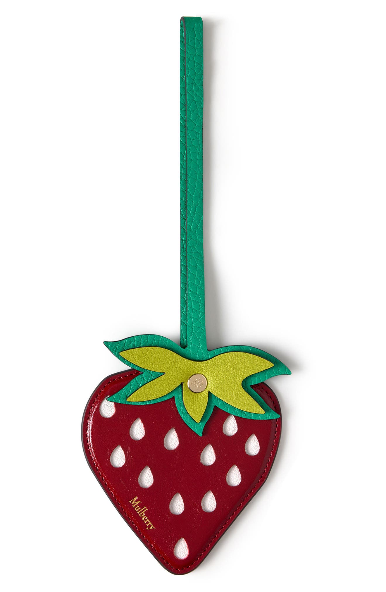 Mulberry Strawberry Leather Bag Charm, Main, color, Multi-Color