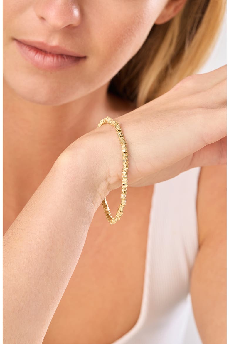 14K Gold Flat Beaded Line Bracelet (Online Trunk Show), Alternate, color, 14K YELLOW GOLD