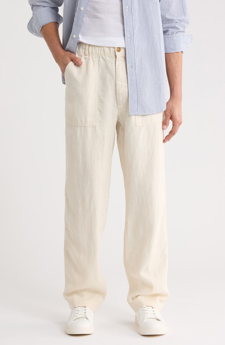 BUCK MASON Loomed Linen Pants, Main, color, Worn White
