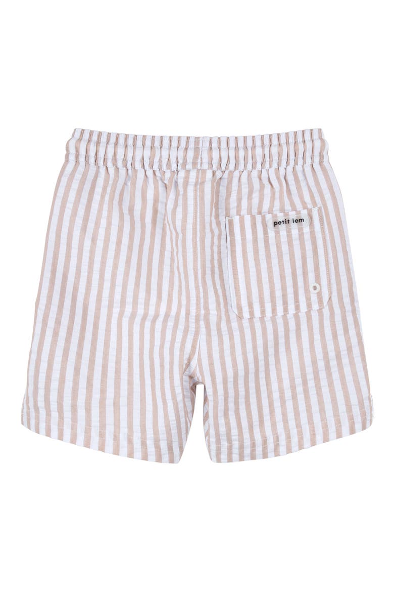 Kids' Stripe Swim Trunks, Alternate, color, BEIGE-BEIGE
