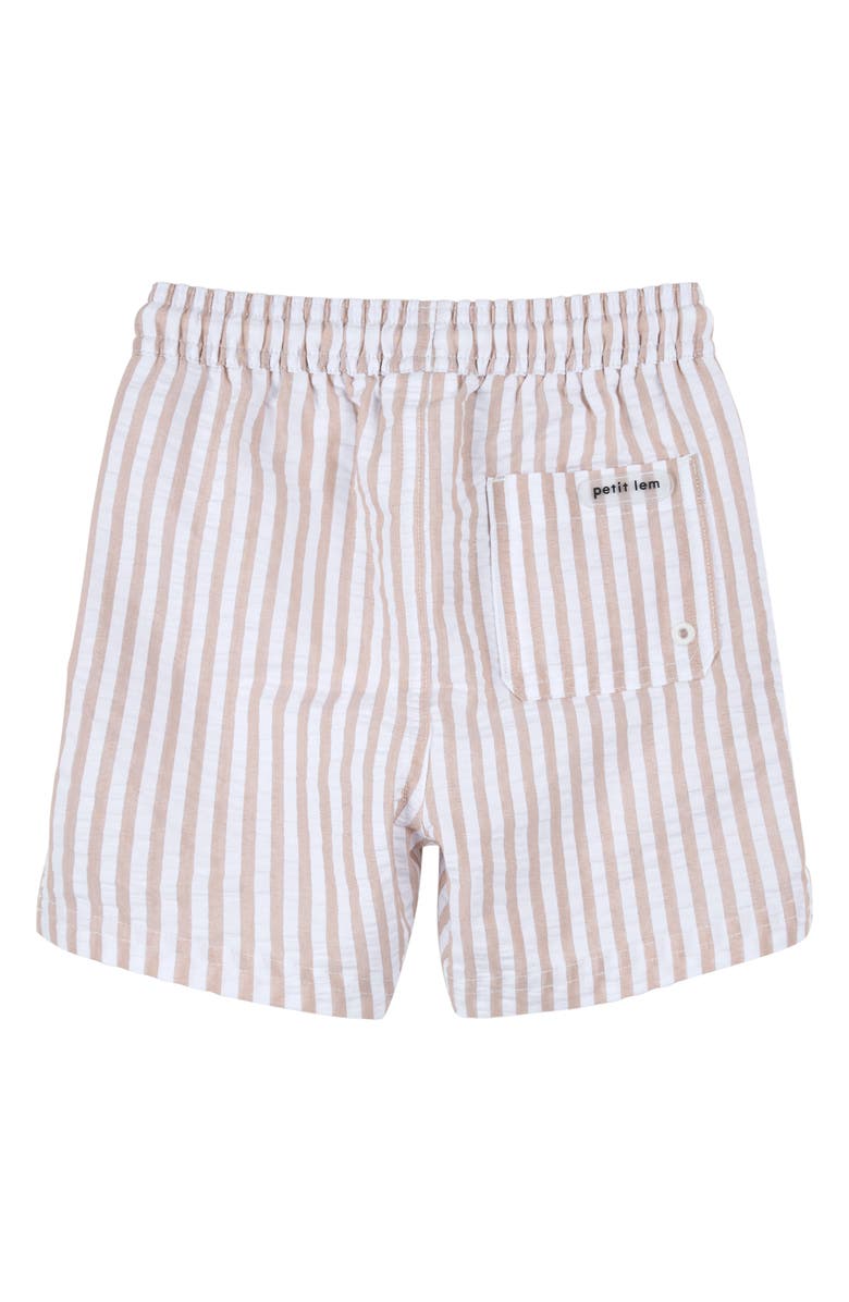 FIRSTS by Petit Lem Kids' Stripe Swim Trunks, Alternate, color, Beige