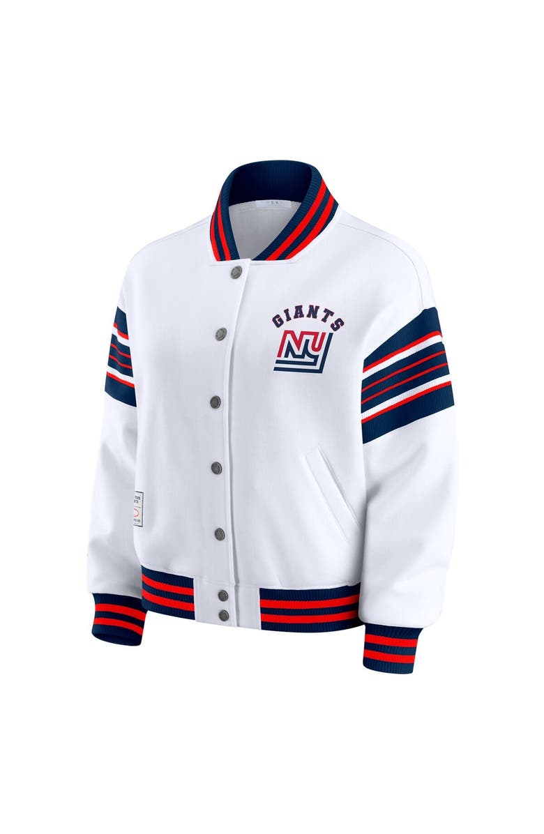 WEAR by Erin Andrews Women's WEAR by Erin Andrews White New York Giants Full-Snap Fleece Sweatshirt Jacket, Alternate, color, White