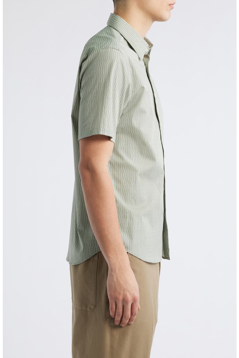 Irving Short Sleeve Button-Up Shirt, Alternate, color, GREENSTONE/WHITE