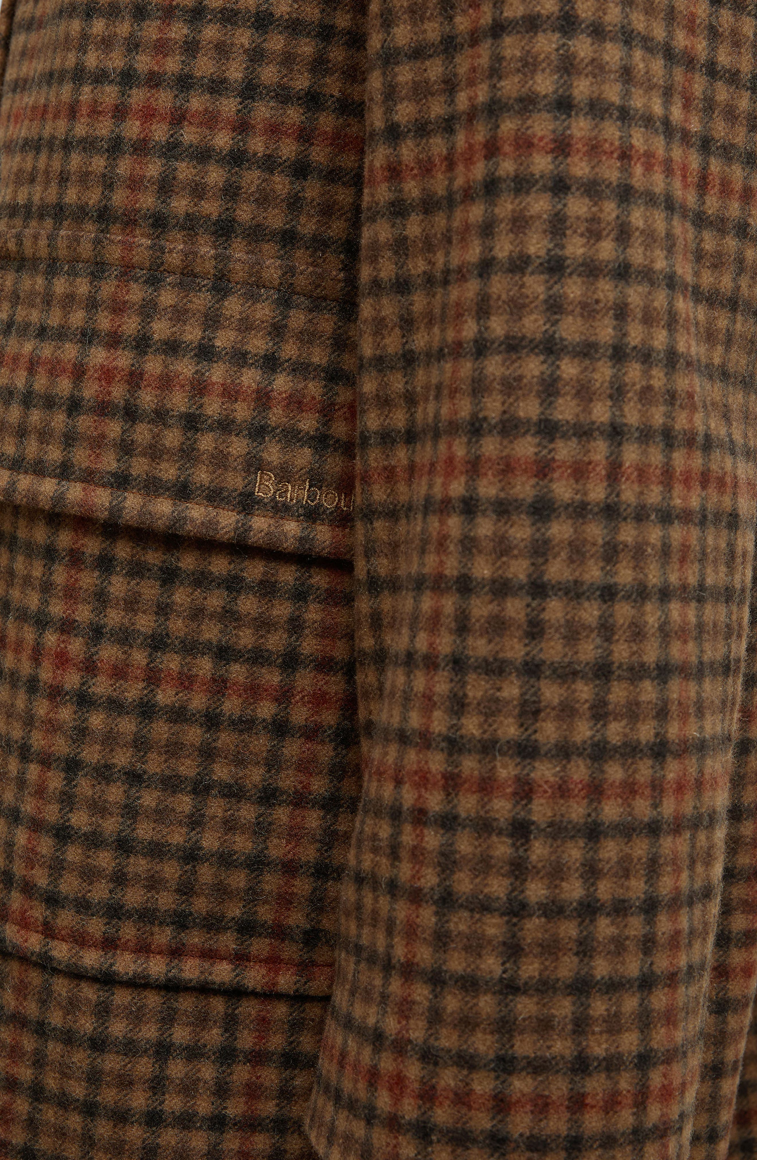 Barbour Melody Houndstooth Check Wool Blend Duffle Coat (Women