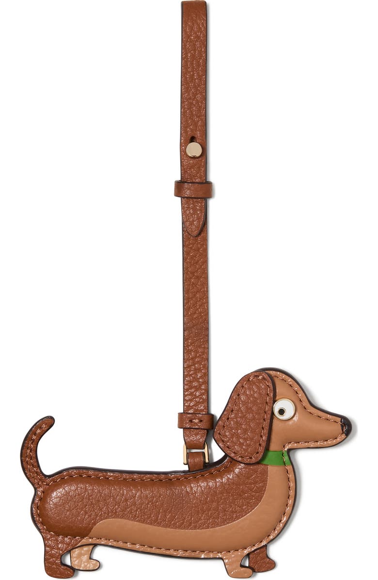 Kate Spade New York dog dangle bag charm, Main, color, Warm Gingerbread.