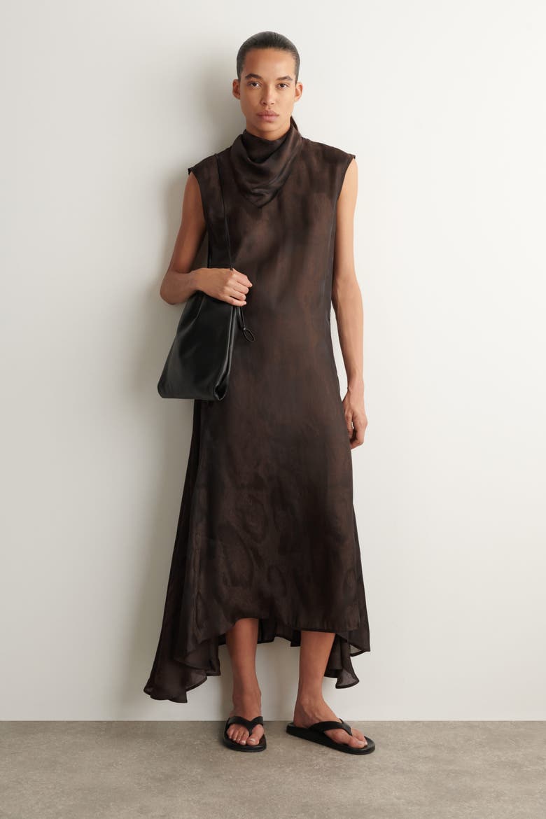 Animal-jacquard Neck Scarf, Alternate, color, BROWN / ANIMAL PRINT