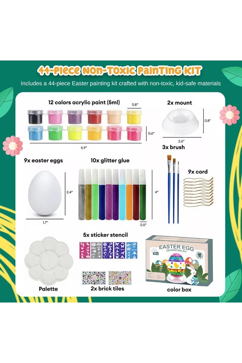 DIY Easter Egg Painting Craft Set, Alternate, color, Multicolor