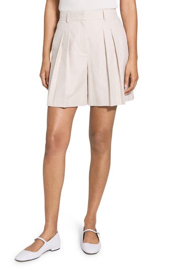 Theory Pleated Shorts In Multi
