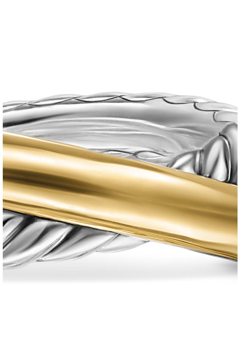 Crossover Two-Row Ring in Sterling Silver with 14K Yellow Gold, 7.5mm, Alternate, color, STERLING SILVER/ 14K GOLD - 6