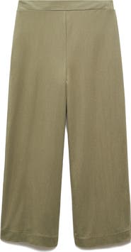 MANGO Crop Wide Leg Pants