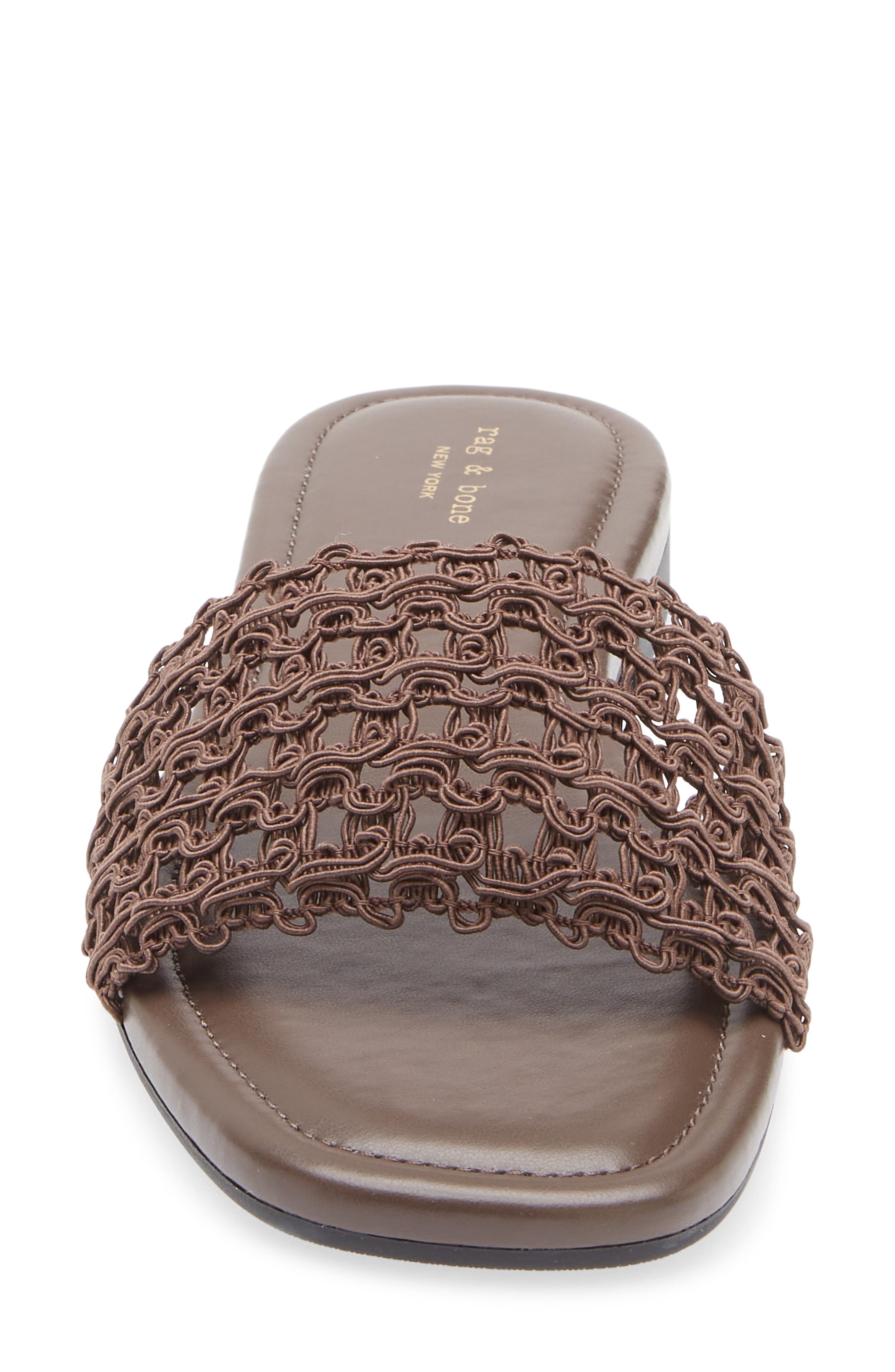 rag & bone Ellie Slide Sandal, Alternate, color, Dark Mocha Mesh