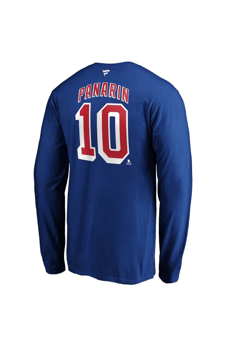 FANATICS Men's Fanatics Branded Artemi Panarin Blue New York Rangers Authentic Stack Name & Number Long Sleeve T-Shirt, Alternate, color,