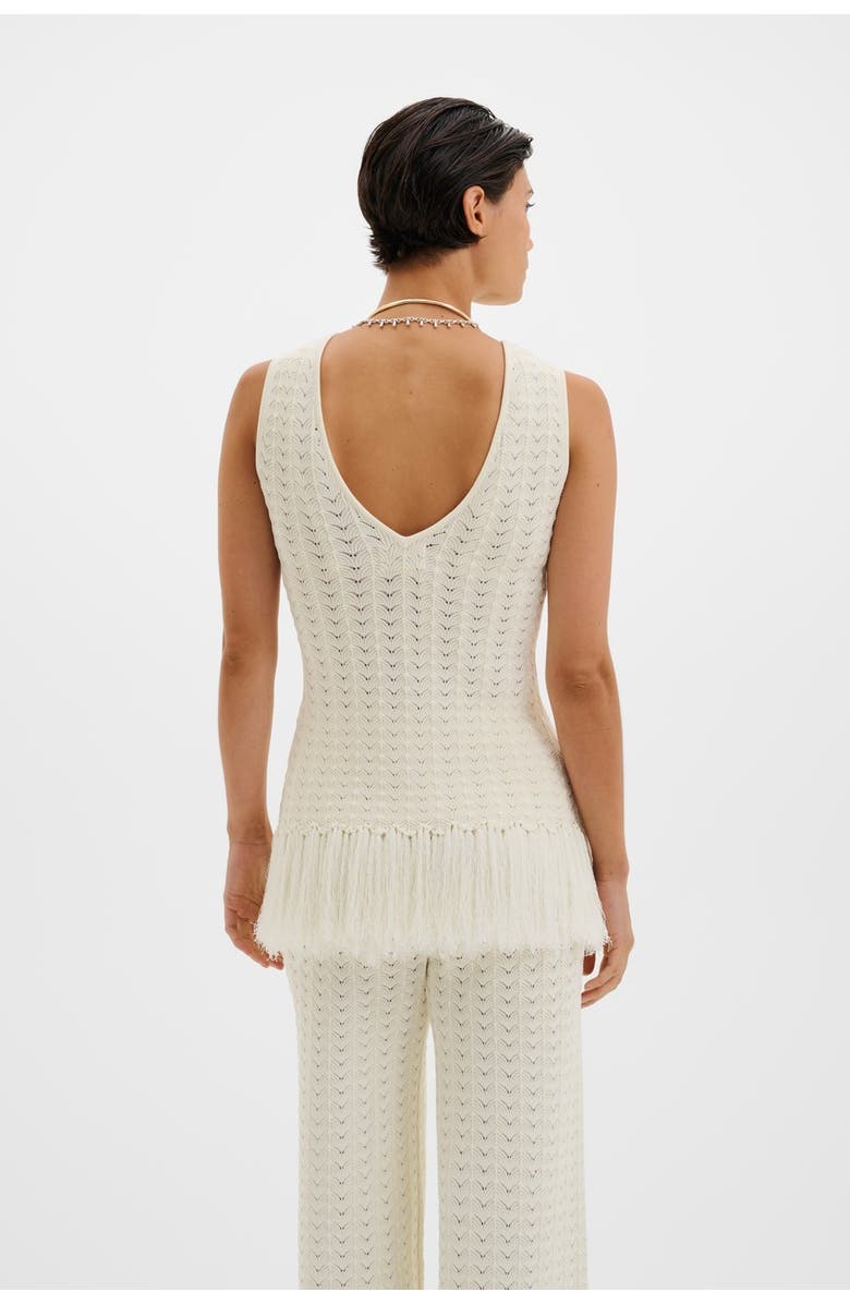 Malina Amal Knitted Fringe Top, Alternate, color, White