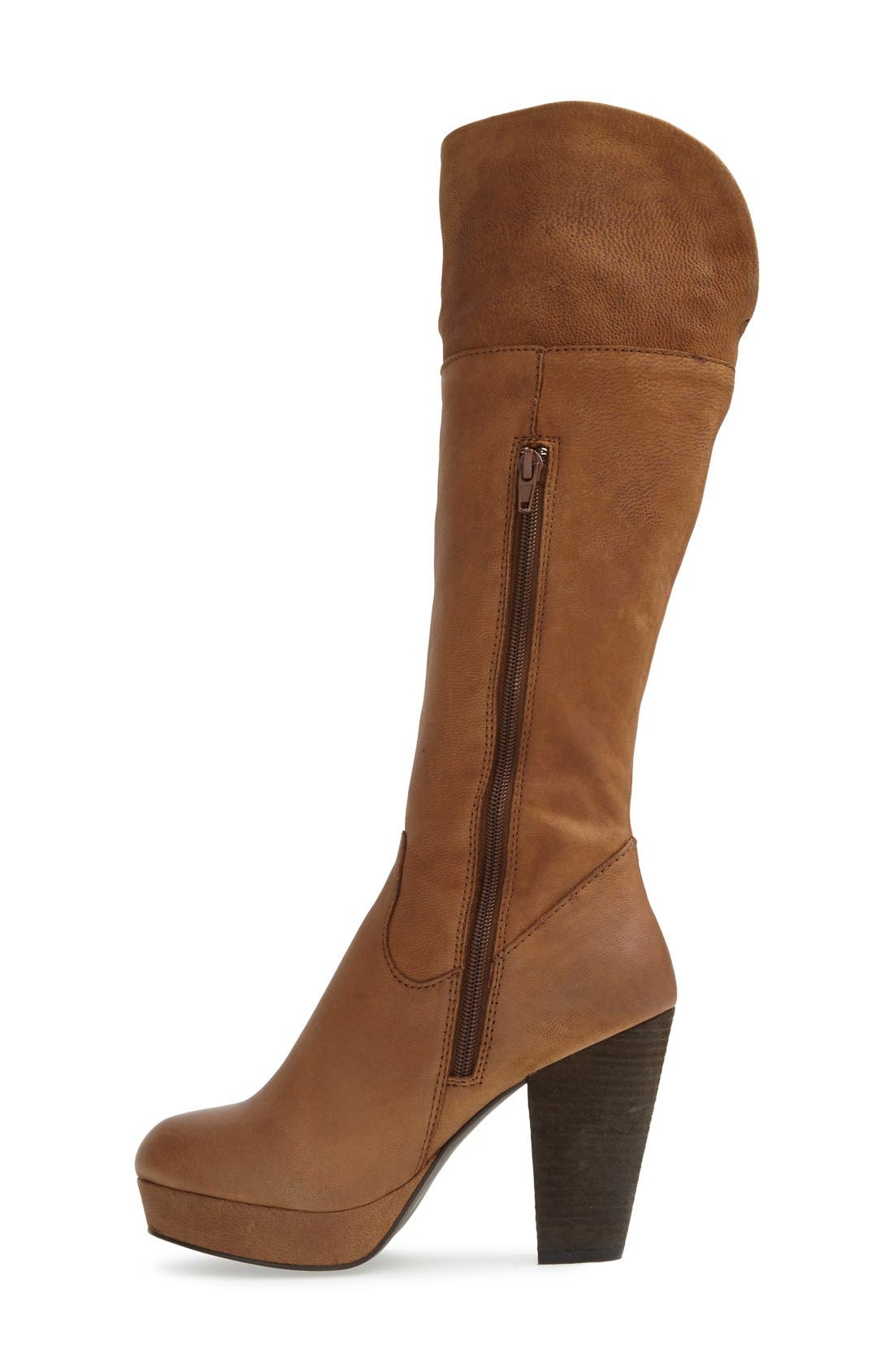 'Rackey' Leather Platform Boot, Alternate, color, COGNAC LEATHER