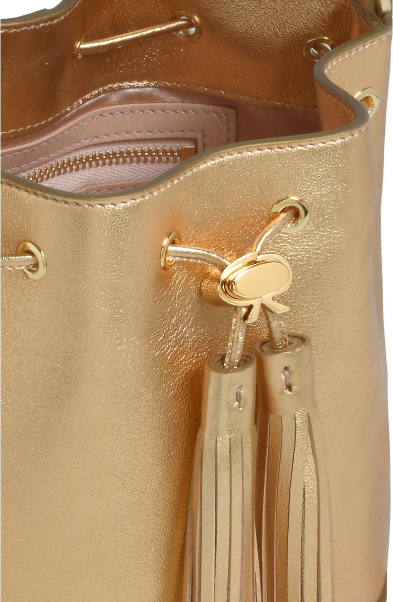 Gianvito Rossi Sienna Crossbody Bag, Alternate, color, Gold Leather