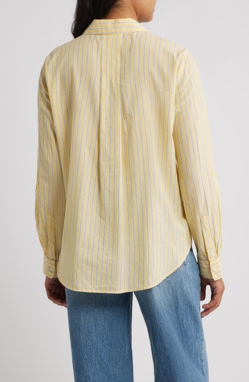Beachlunchlounge Stripe Cotton & Modal Button-up Shirt In Yellow