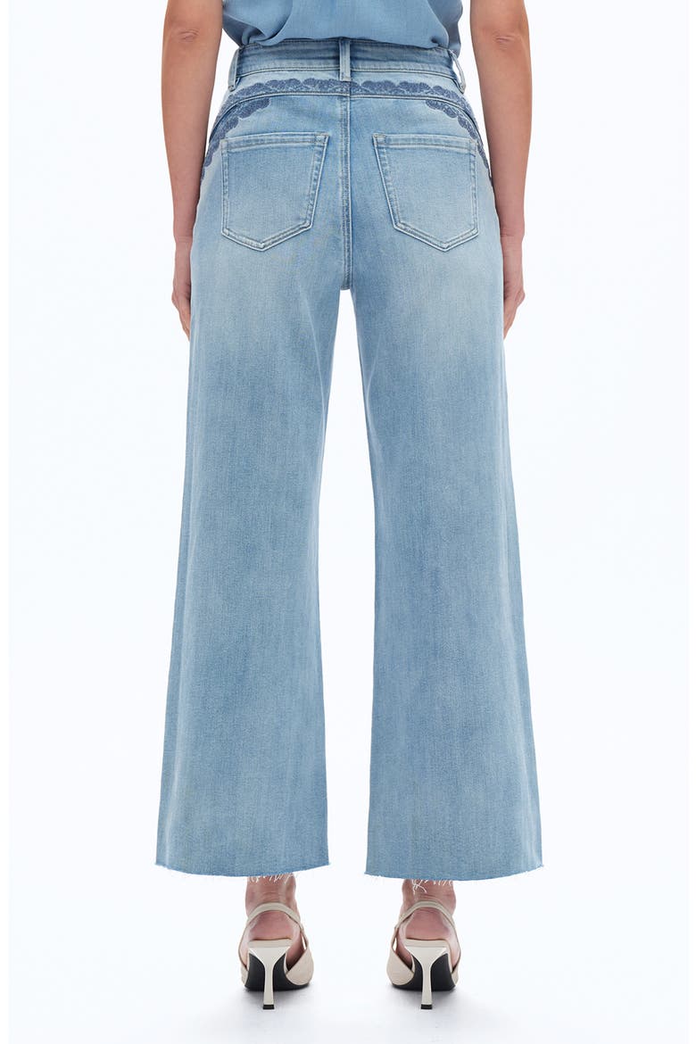 Patchwork Embroidered High Waist Crop Jeans, Alternate, color, MEDIUM BLUE