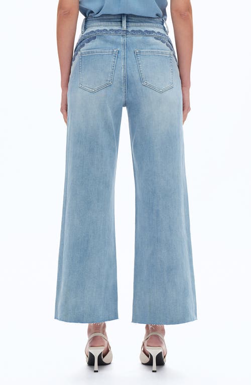 Bayeas Patchwork Embroidered High Waist Crop Jeans In Blue