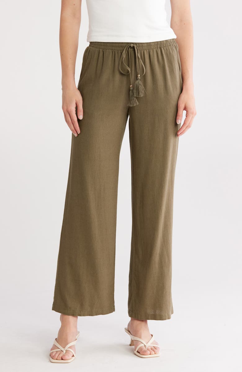 Ellen Tracy Wide-Leg Pants, Main, color, Lt Olive