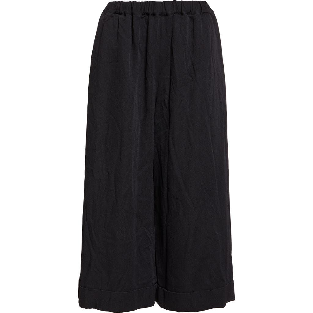 Comme Des Garçons Garment Dyed Gabardine Wide Leg Pants In Black