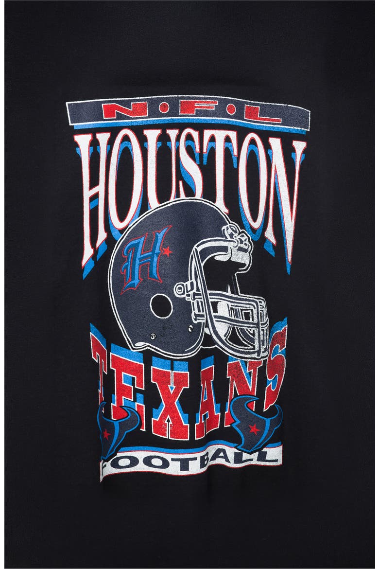 Texans Helmet Crewneck Cotton Blend Sweatshirt, Alternate, color, BLACK