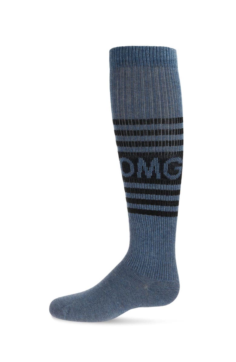 MeMoi OMG Knee High Sock, Main, color, Med Denim Heather