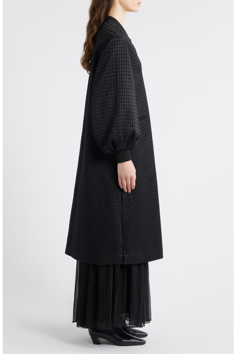 Cameron Balloon Sleeve Wool Blend Long Coat, Alternate, color, BLACK