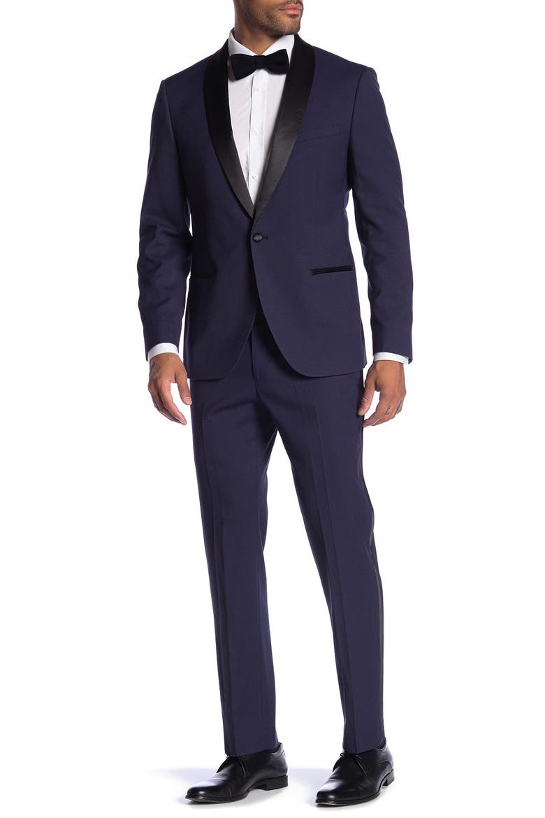 Essex Purple Slim Fit Tuxedo Pants - 30-34" Inseam, Alternate, color, PURPLE