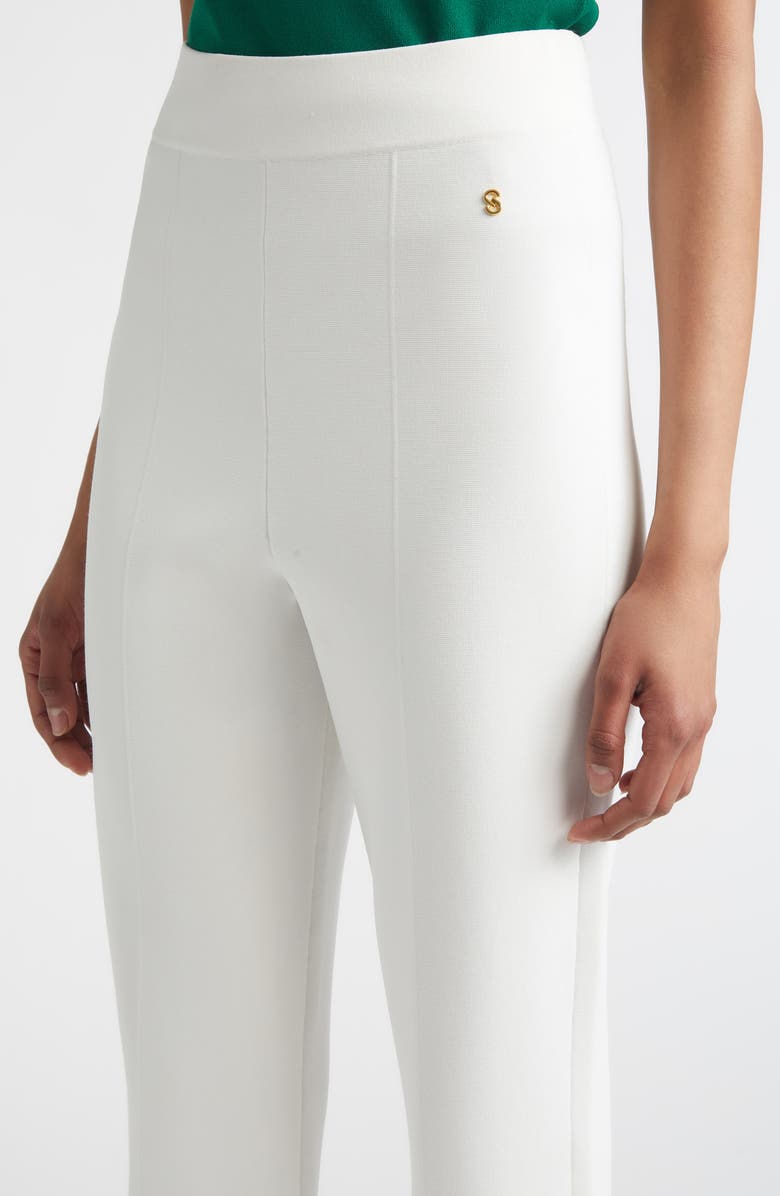 ST. JOHN Dani Santa Roma Knit Pants, Alternate, color, Bright White