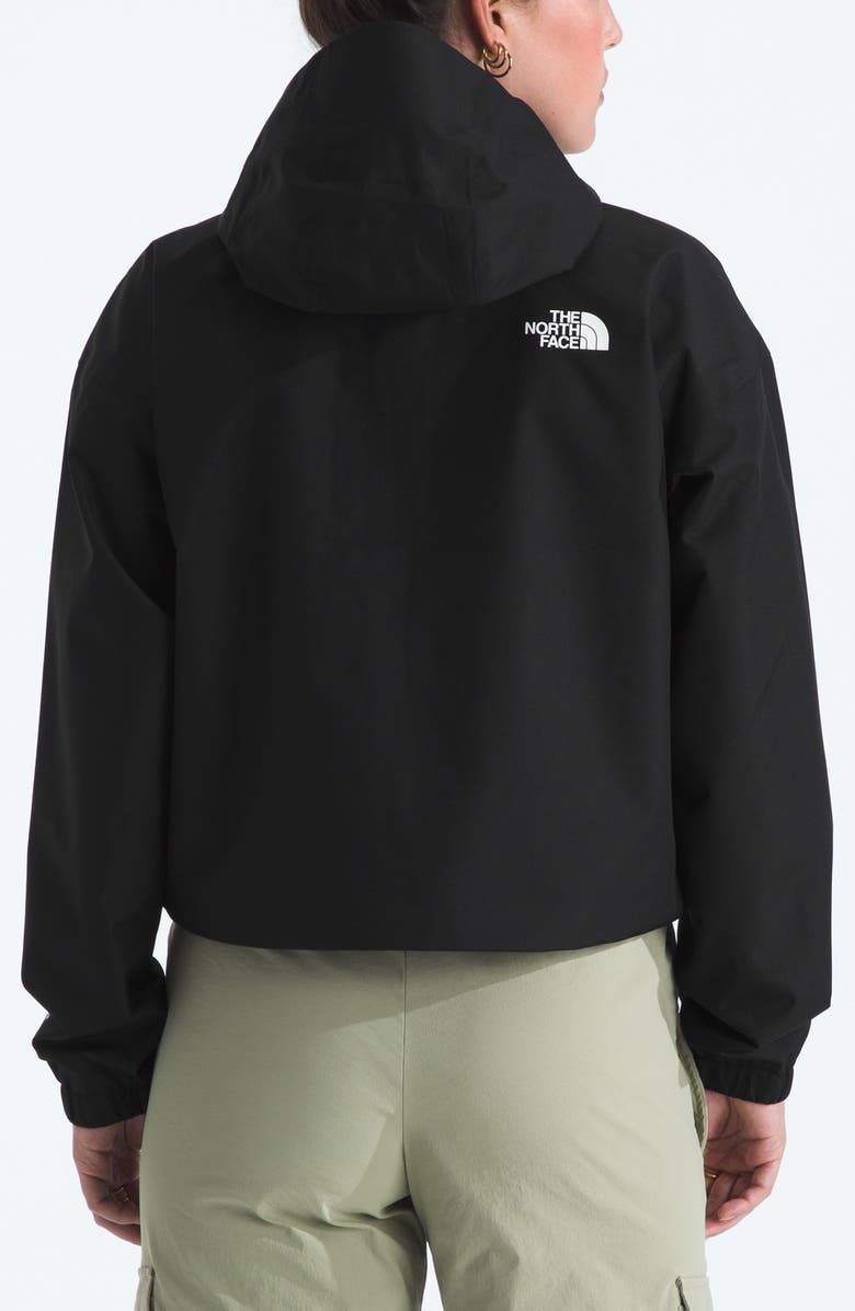 The North Face Quest Mono Waterproof Hooded Crop Jacket, Alternate, color, Tnf Black