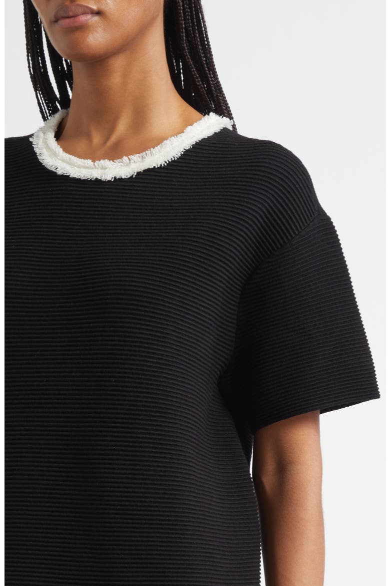 Short Sleeve Knit Shift Dress, Alternate, color, BLACK