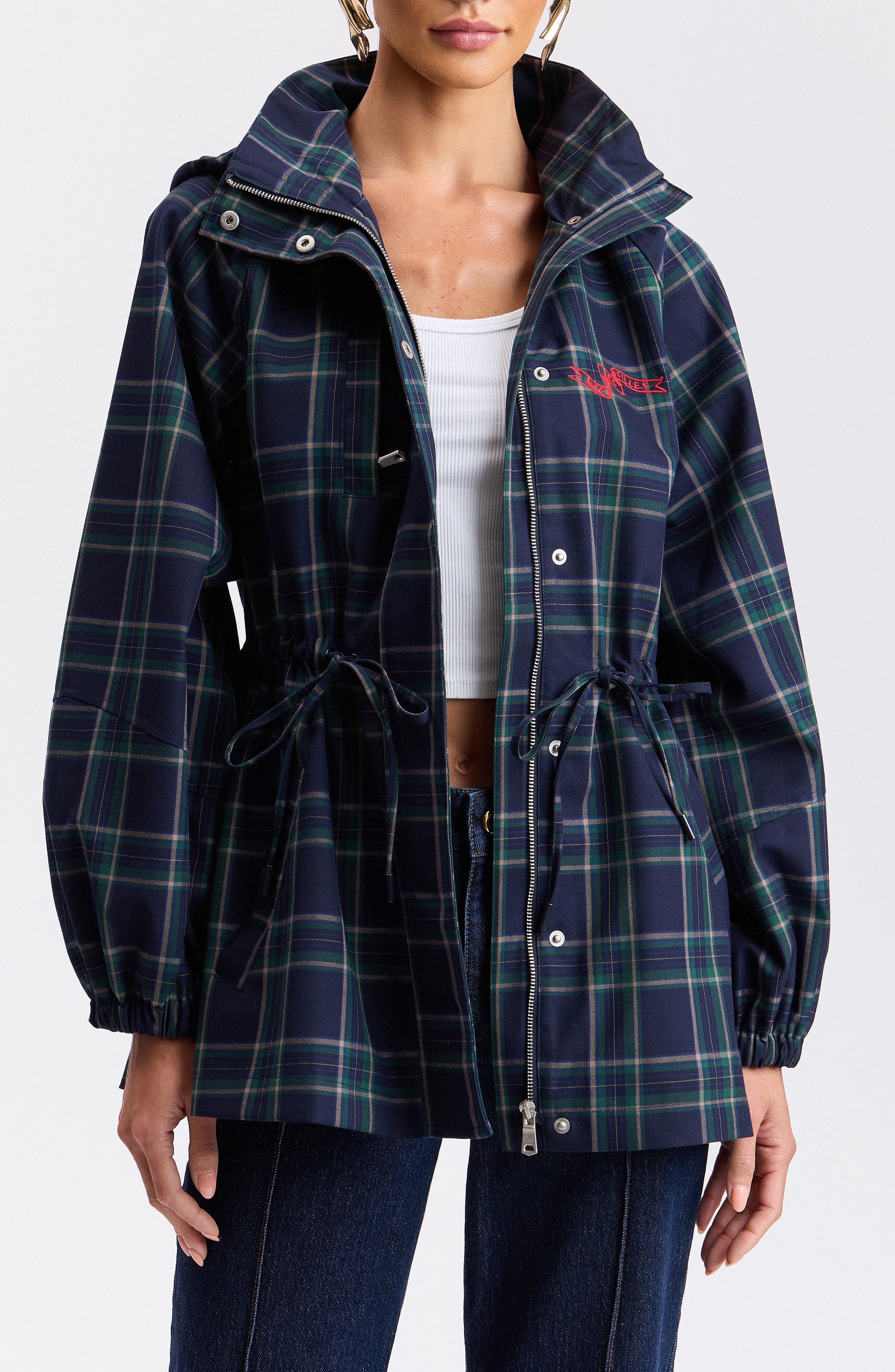 Plaid Hooded Anorak