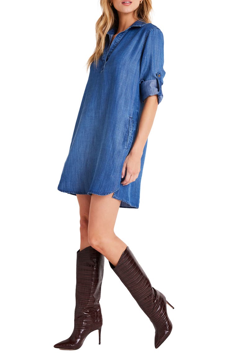 Long Sleeve Tencera Shirtdress, Alternate, color, MOONLIT HAZE WASH