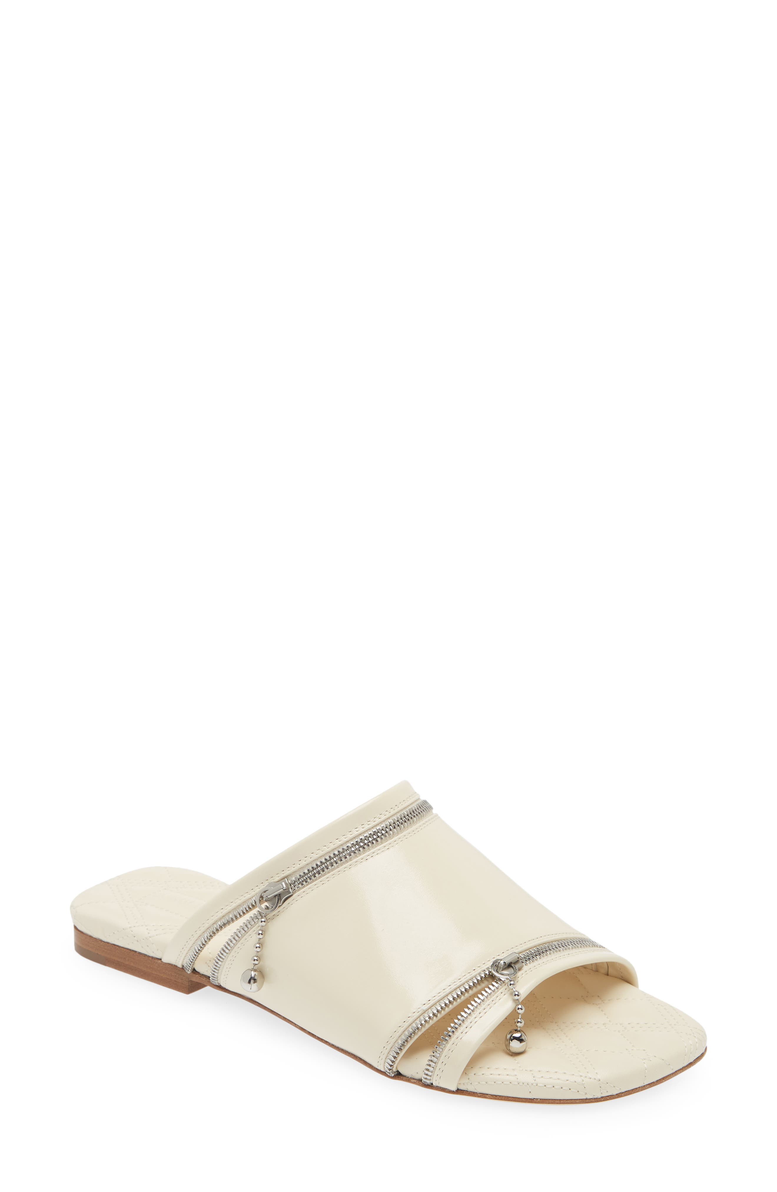 Burberry Zip Detail Slide Sandal