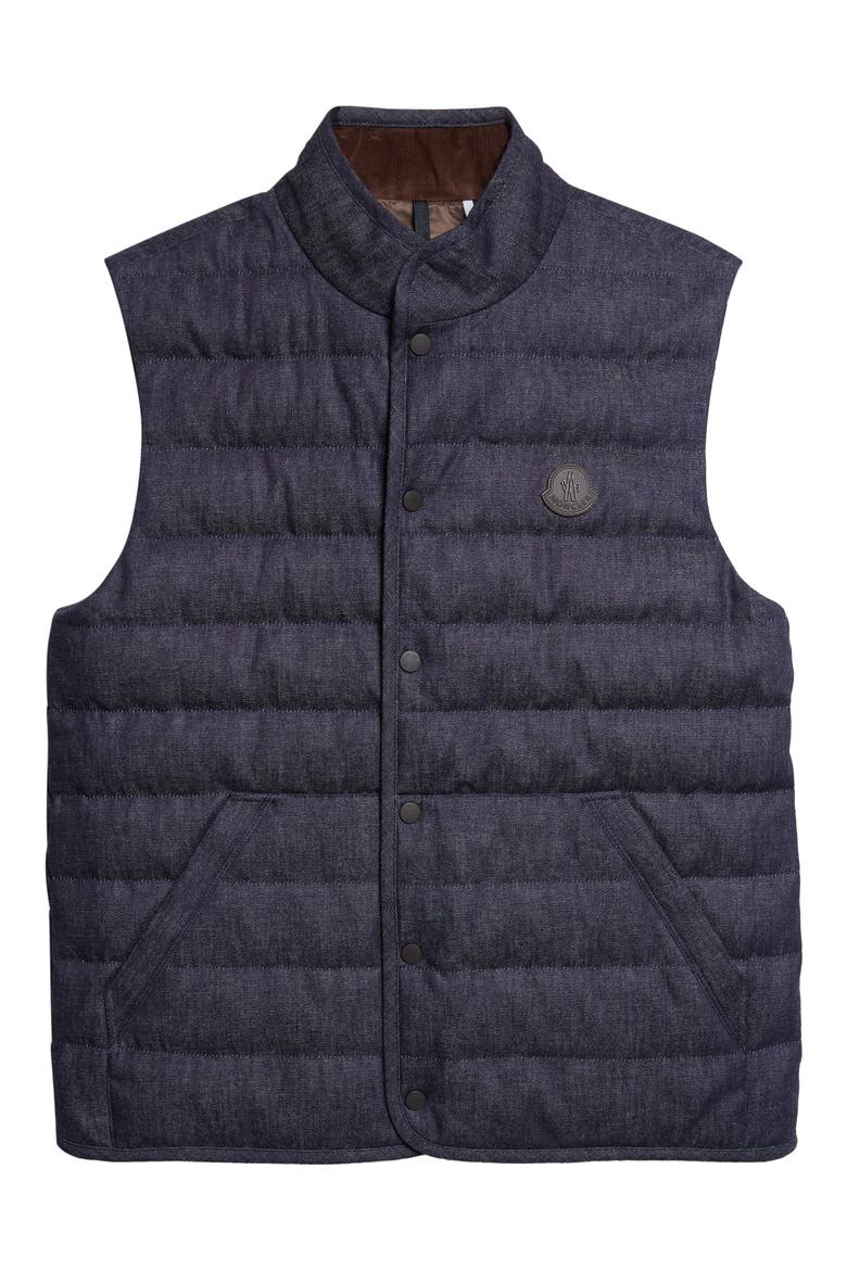 Liorane Denim Down Puffer Vest, Main, color, BLUE DENIM