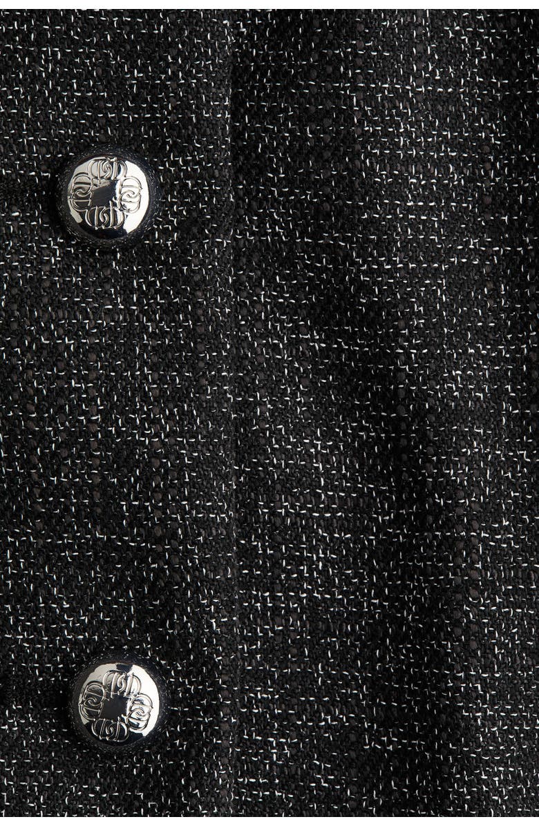 H&M Collared Bouclé Jacket, Alternate, color, Black Melange