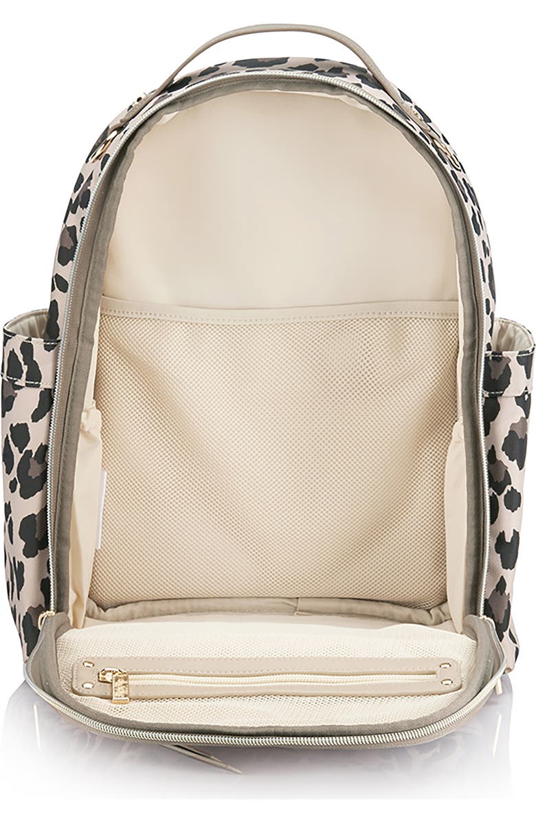 Itzy Ritzy Mini Leopard Faux Leather Diaper Backpack, Alternate, color,