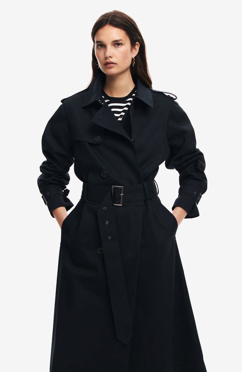 Desigual Vilma Cotton Twill Trench Coat, Alternate, color, 