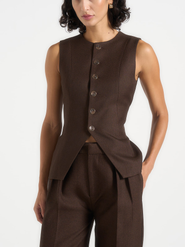 Manière De Voir Maisie Tailored Crew Neck Cinch Waistcoat