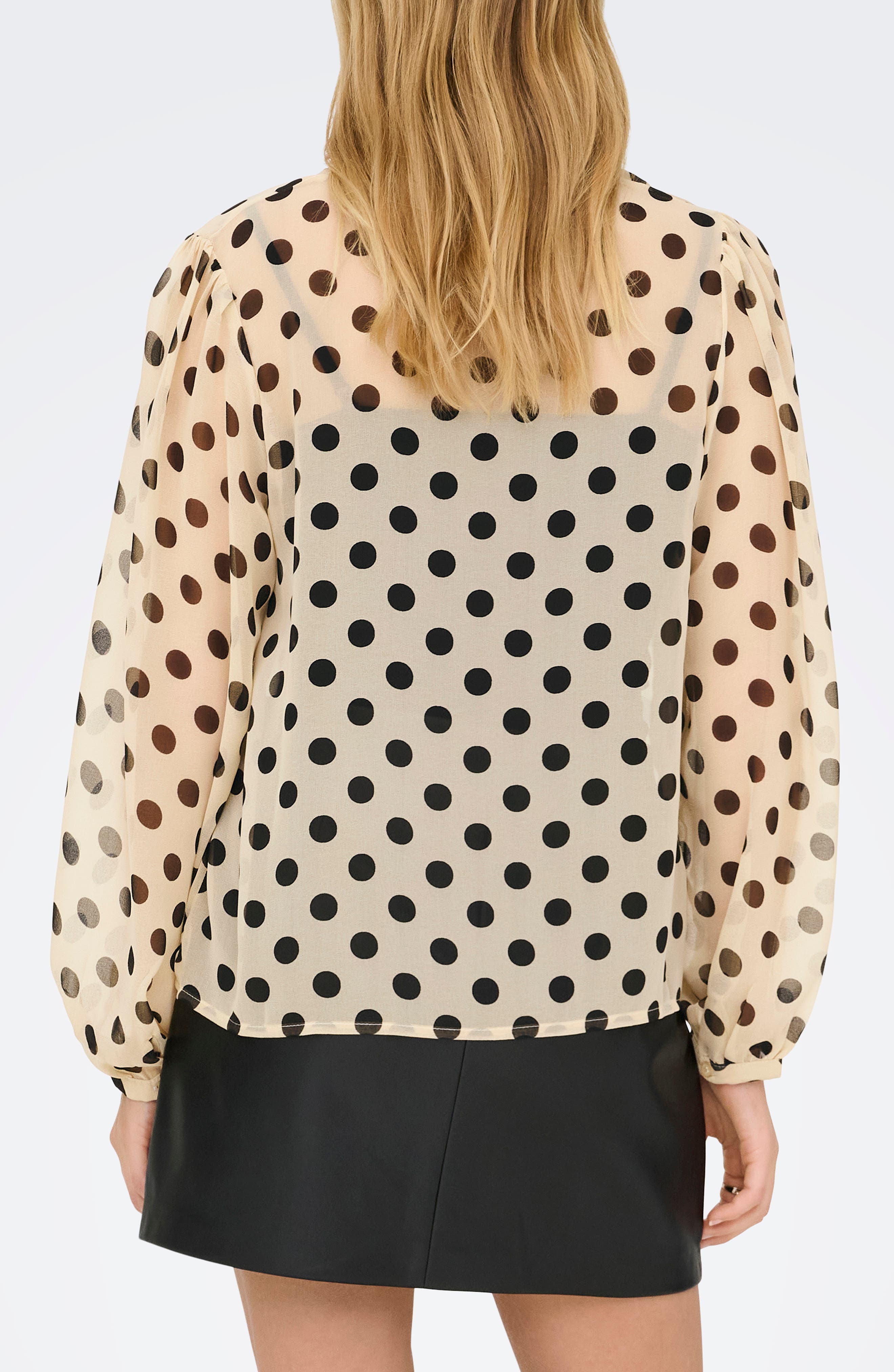 Fedja Polka Dot Long Sleeve Woven Top - image 4