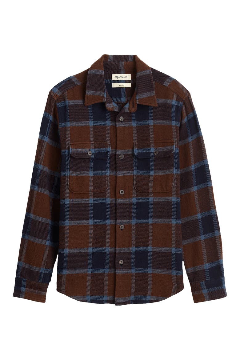 Easy Plaid Twill Shirt Jacket, Alternate, color, DARK COFFEE