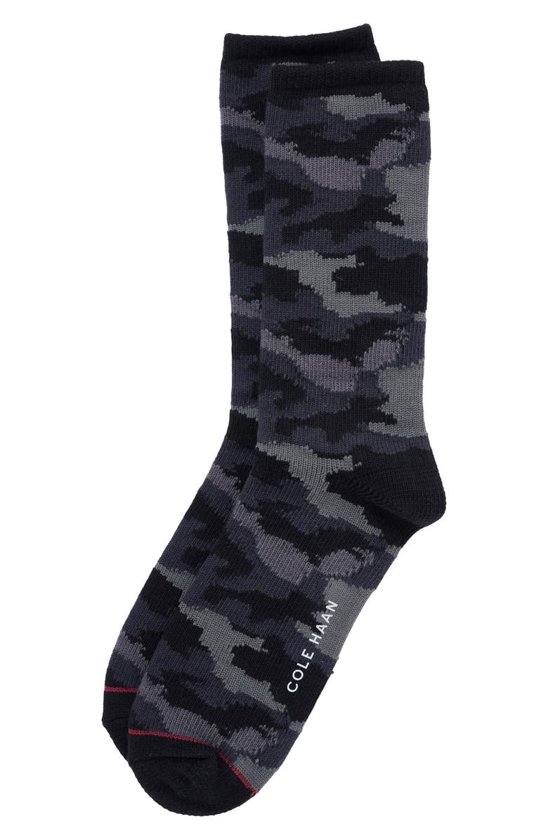 Cole Haan Camouflage Dress Socks, Main, color, Black Assorted