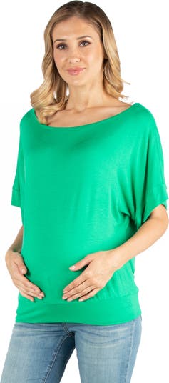 売れ筋商品|||２４セブンコンフォート カットソー トップス レディース Loose Fit Dolman Maternity Top with Wide Sleeves Turq Loose Fit Dolman Maternity Top with Wide Sleeves – 24seven