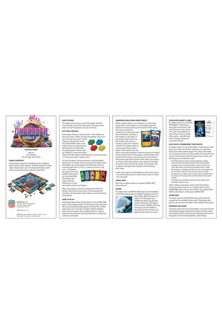Undersea Opoly Junior, Alternate, color, Multicolor