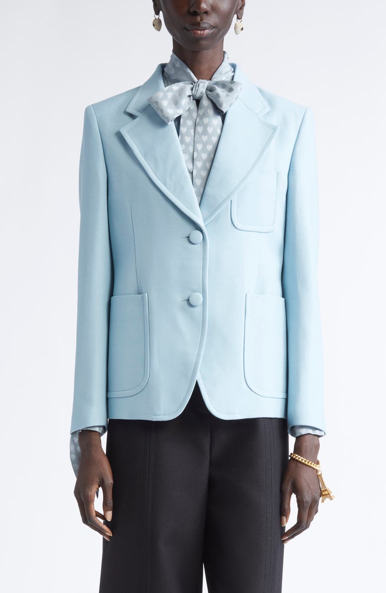 Valentino Garavani Solid Crepe Couture Sport Coat, Main, color, Grey/ Blue